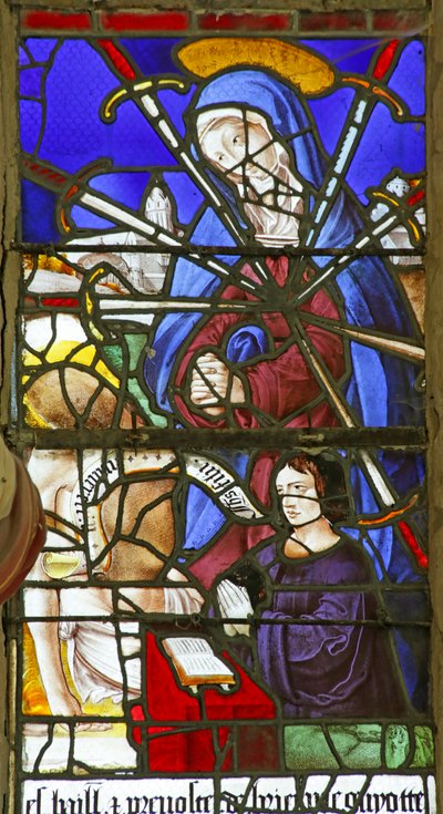 Janela que representa a Virgem das Sete Dores (vitral) de French School