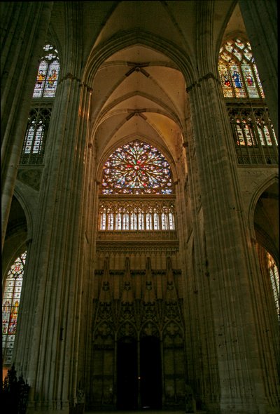 Janela, descrevendo, sul, transept de French School