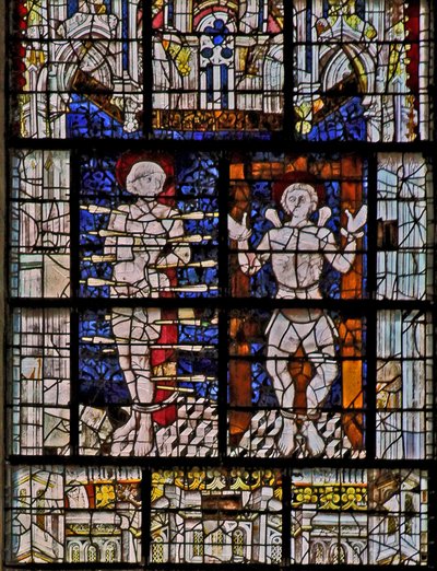 Janela w115 retratando St Sebastian e St Quentin de French School