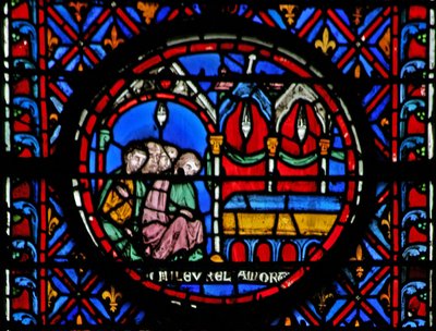 Janela w12 as pessoas choram sobre a morte de Judith. Judite XVI 29 de French School