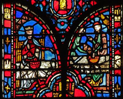 Window w13 Esther pede um banquete Esth V 6-8 de French School