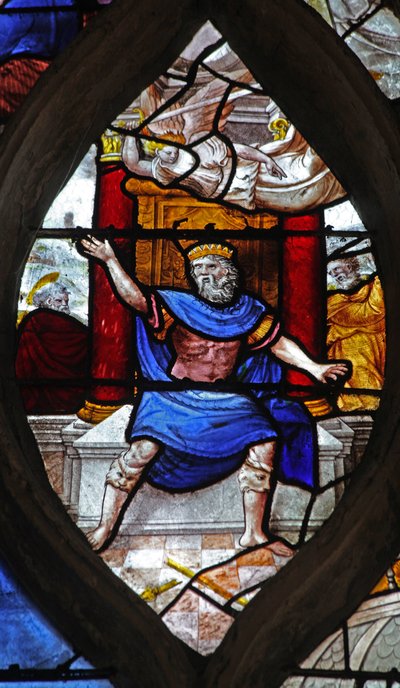 Janela w13 representando cena de St Peter; Herodes assediado por um anjo de French School