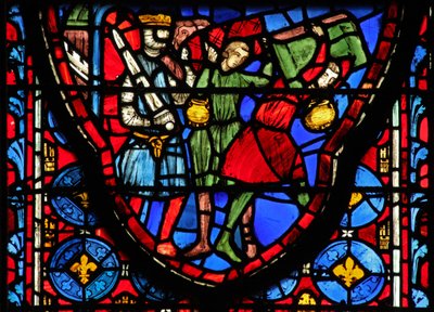 Window w15 Holy Relics: Croesus traz relíquias de Jerusalém de French School