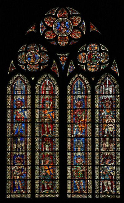 Janela w203 retratando um santo cavaleiros de French School