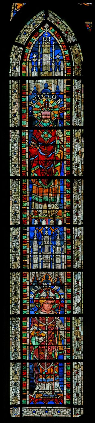 Janela w207 retratando St Garonius e St Victor de French School