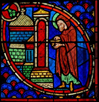 Janela w20 representando Zacarias, o pai de São João Batista, no Templo de French School