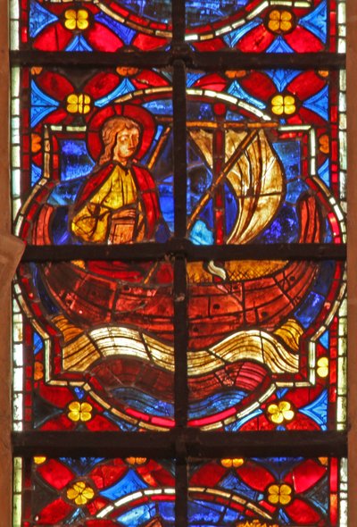 Janela w212 retratando St John velas para Patmos de French School