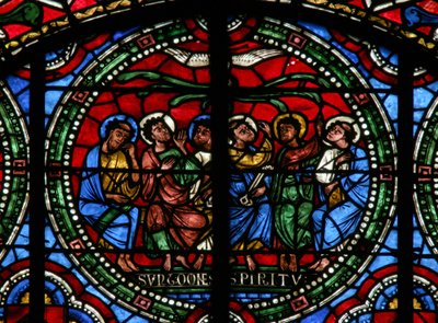 Janela w2 retratando o Pentecostes (moderno) de French School