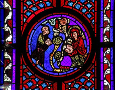 Janela w2 retratando uma cena da vida de St Mary Magdalene - o santo em Provence de French School