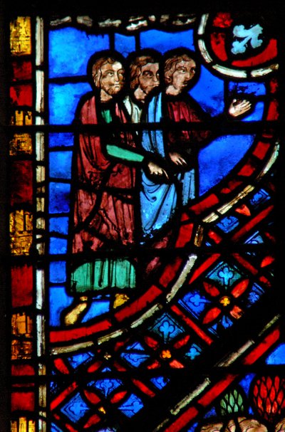 Janela w2 os israelitas na rocha de Horeb Ex XVII 35 de French School