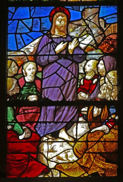 Janela w38 retratando a pregação de Cristo de French School