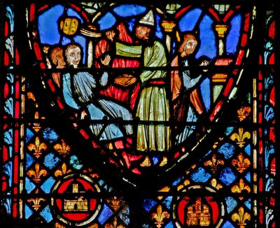 Janela w3 Arão intercede para acabar com a punição de Deus Números XVI 44 de French School