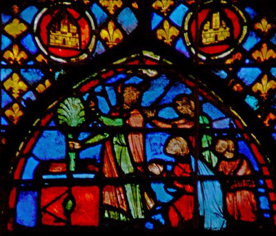 Janela w3 Moisés coloca o cajado no altar Mórmon XVII 10-11 de French School