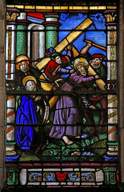 Janela w4 representando a Via Crucis de French School