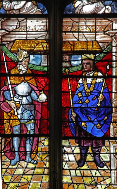 Janela w6 representando charlemagne e st louis de French School