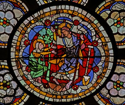 Janela w7 representando uma cena de ressurreição: Noli Me Tangere de French School