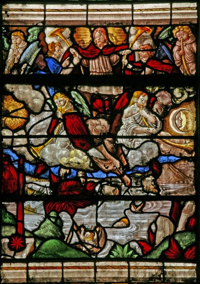 Janela w9 representando o último julgamento - depois de Albert Durer de French School