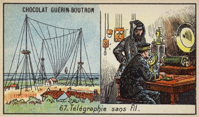 Telegrafia sem fio (chromolitho) de French School