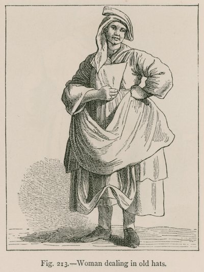 Mulher, tratar, em, chapéus velhos de French School