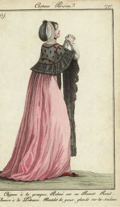 Mulher em vestido estilo priestésico de French School