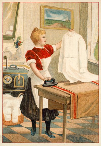 Engomar mulher (chromolitho) de French School