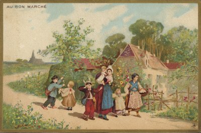 Mulheres e crianças andando de French School