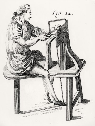 Woodworker, de LArt du Menuisier em Andre Jacob Roubo, pub. 1769-1774 de French School