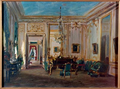 Armário de trabalho do Impression Eugenie a Saint Cloud painting of the 19th century. Paris, artes decorativas de French School