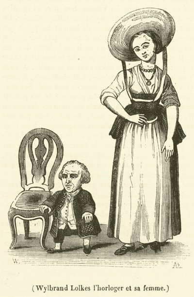 Wylbrand Lolkes, o relojoeiro e sua esposa (gravura) de French School