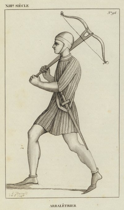 Século XIII, Crossbowman (gravura) de French School