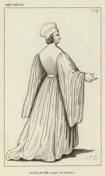 Século XIII, Guilherme, Conde de Toulouse (gravura) de French School