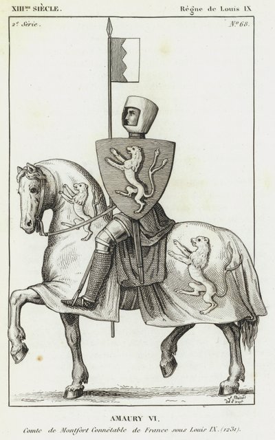Século XIII, Reinado de Luís IX, Amaury VI, Conde de Montfort Connetable de França sob Louis IX de French School
