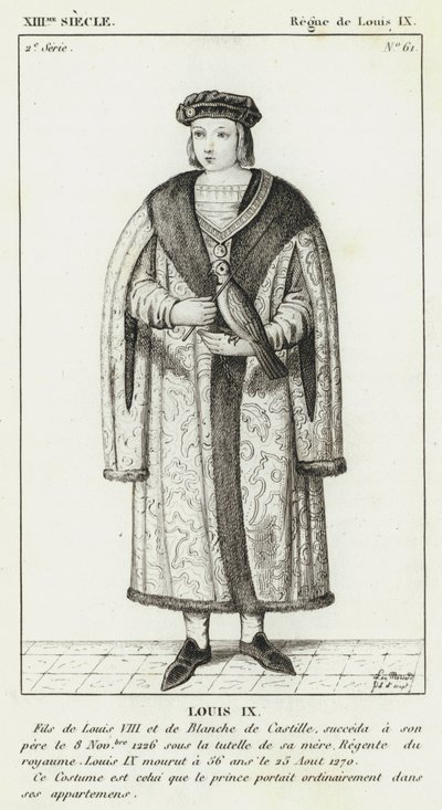 Século XIII, Reinado de Luís IX, Luís IX (gravura) de French School