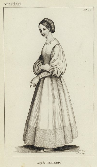 XII Siecle, Agnes Hellebic (gravura) de French School