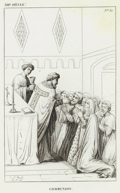 XII Siecle, Comunhão (gravura) de French School