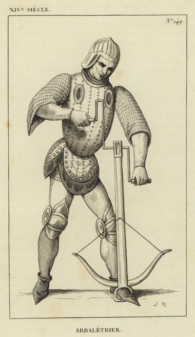 XIV Siecle, Arbaletrier (gravura) de French School