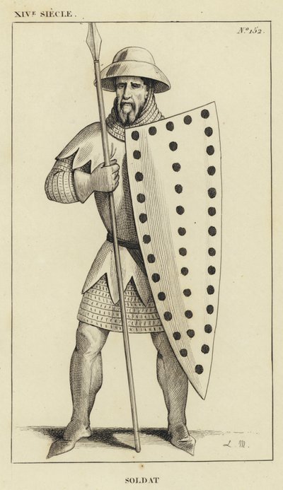 XIV Siecle, Soldat (gravura) de French School