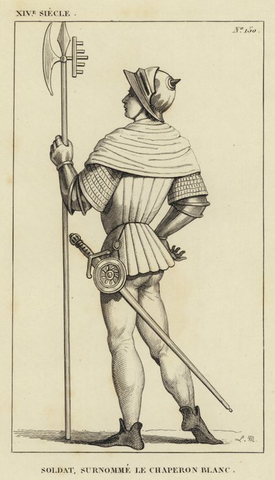 Século XIV, Soldado, Conhecido como Capuchinho Branco (gravura) de French School