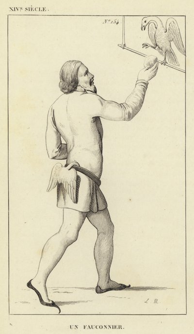Século XIV, Um Falconer (gravura) de French School
