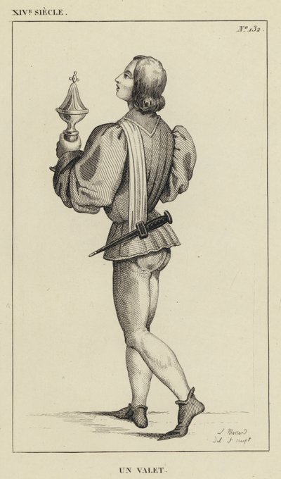 Século XIV, Um Valete (gravura) de French School