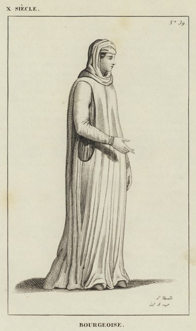 X Siecle, Bourgeois (gravura) de French School