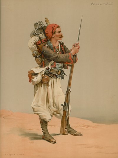 Zouave em Sentinel de French School