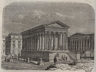 casa Carree de Nimes - França, Languedoc-Roussillon, Gard - gravura em "Histoire de France" de Victor Duruy (1811-1894) - 1882 de French School