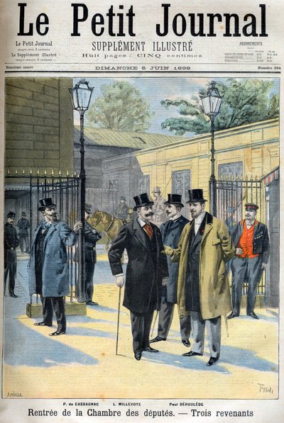 reabertura da câmara dos deputados, ilustração no " Le Petit Journal" 5 de junho de French School