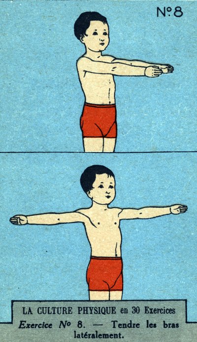 exercício físico, fitness, exercícios corporais, boa saúde, saudável (cromolitografia) no início do século 20 de French School