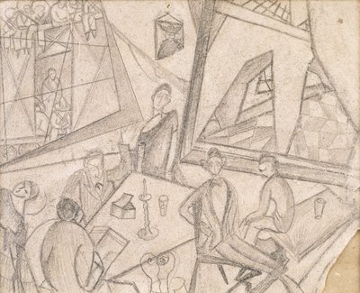 Frida e os seus contemporâneos, c.1925 (lápis sobre papel) de Frida Kahlo