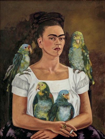 Eu e os meus papagaios de Frida Kahlo