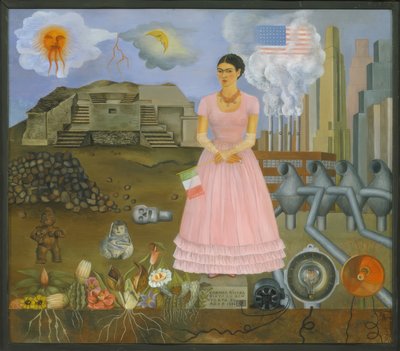 Autorretrato na fronteira entre o México e os Estados Unidos de Frida Kahlo