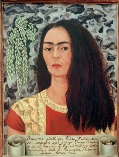 Autorretrato com cabelo solto de Frida Kahlo