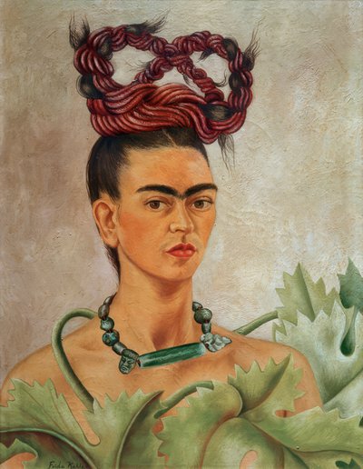 Autorretrato com placa de Frida Kahlo